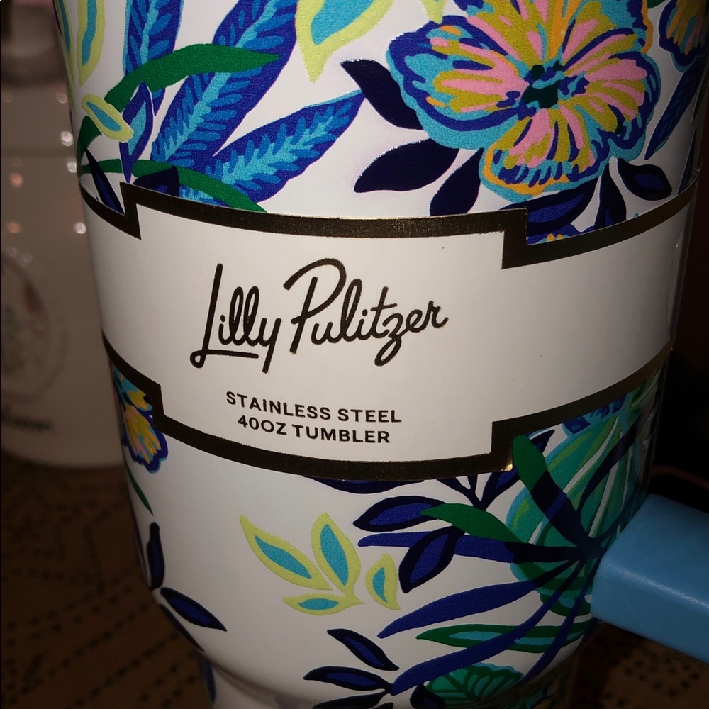 Lilly Pulitzer Stainless Steel 40oz Tumbler with Handle/Straw - Picture 2 of 11